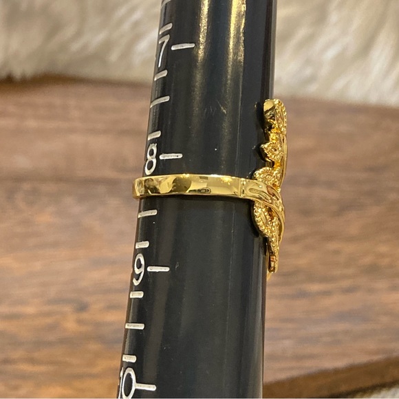 18k Yellow Plated Gold Leaf Statement Ring Artisan Collection of Columbia Size 8 - Picture 6 of 8